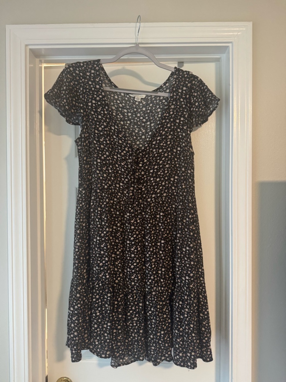 American Eagle Floral Mini Dress | Babydoll Style | Button Front | Size Small